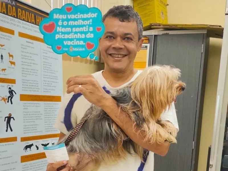 Foto de divulgação: Manaus reforça vacinação antirrábica gratuita em 27 pontos fixos na cidade