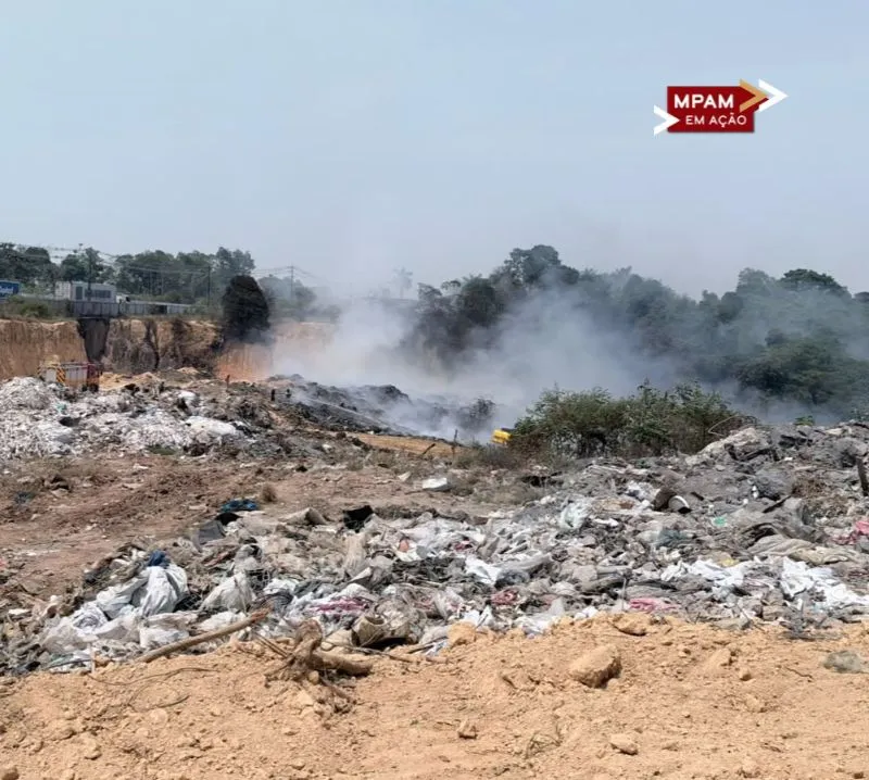 Foto de divulgação: Justiça suspende atividades em área atingida por incêndio no Distrito Industrial 2, em Manaus