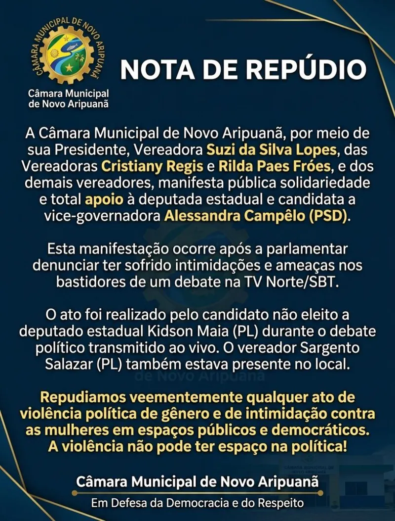 Foto de divulgação: Câmara de Novo Aripuanã manifesta apoio à deputada Alessandra Campêlo